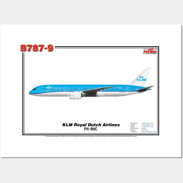 Boeing B787-9 - KLM Royal Dutch Airlines (Art Print) Wall Art by TheArtofFlying